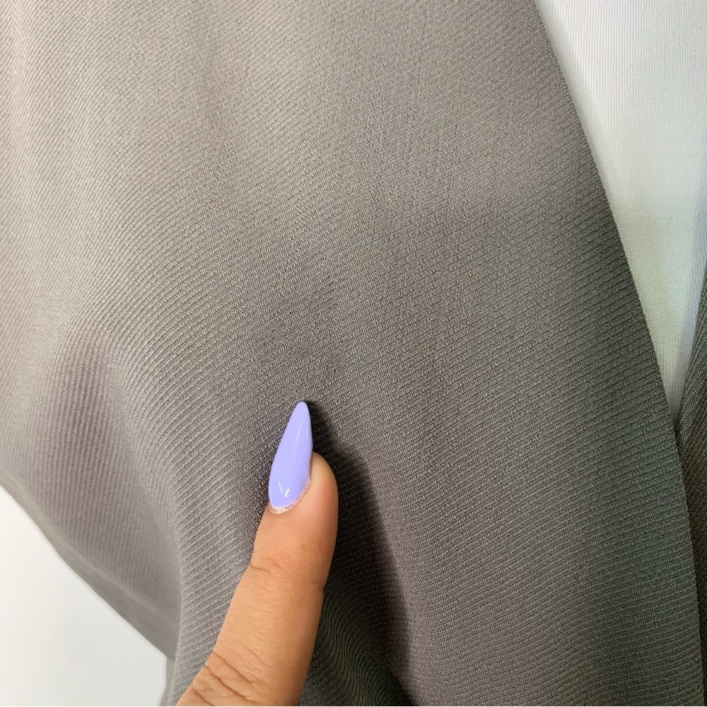 Helmut Lang Women's Grey V-Neck Wrap Sheath Wool Sleeveless Dress Size 10 - Picture 8 of 13